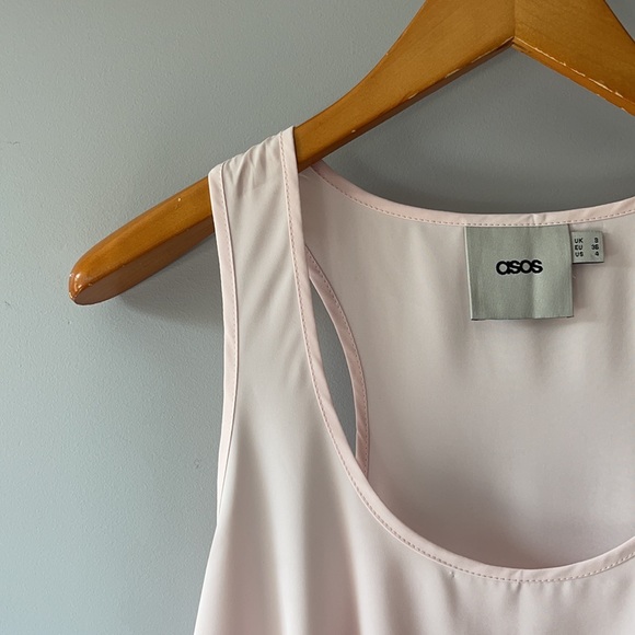 ASOS light pink racer back silky sleeveless top 4 - Picture 2 of 4